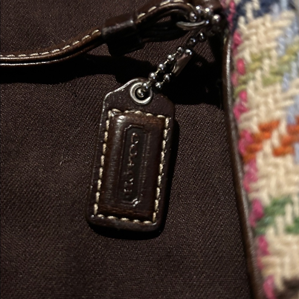 Coach Y2K Heritage Tattersall Wool Mini Bag or Wristlet in EUC - Picture 3 of 12